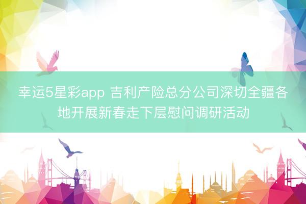 幸运5星彩app 吉利产险总分公司深切全疆各地开展新春走下层慰问调研活动