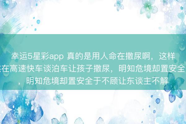 幸运5星彩app 真的是用人命在撒尿啊，这样的父母心太大了尽然在高速快车谈泊车让孩子撒尿，明知危境却置安全于不顾让东谈主不解